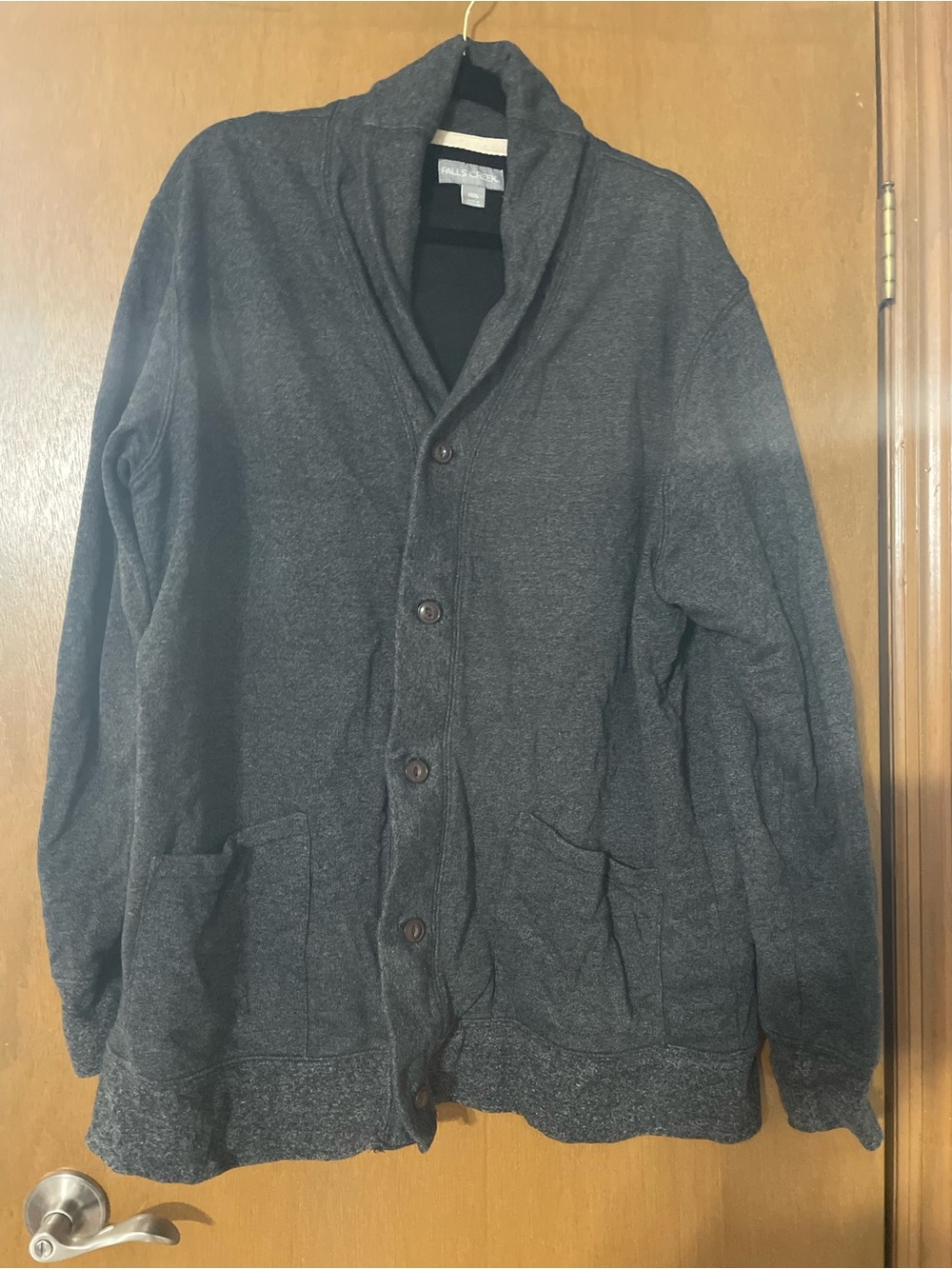 Falls Creek Men’s Charcoal Shawl Collar Cardigan